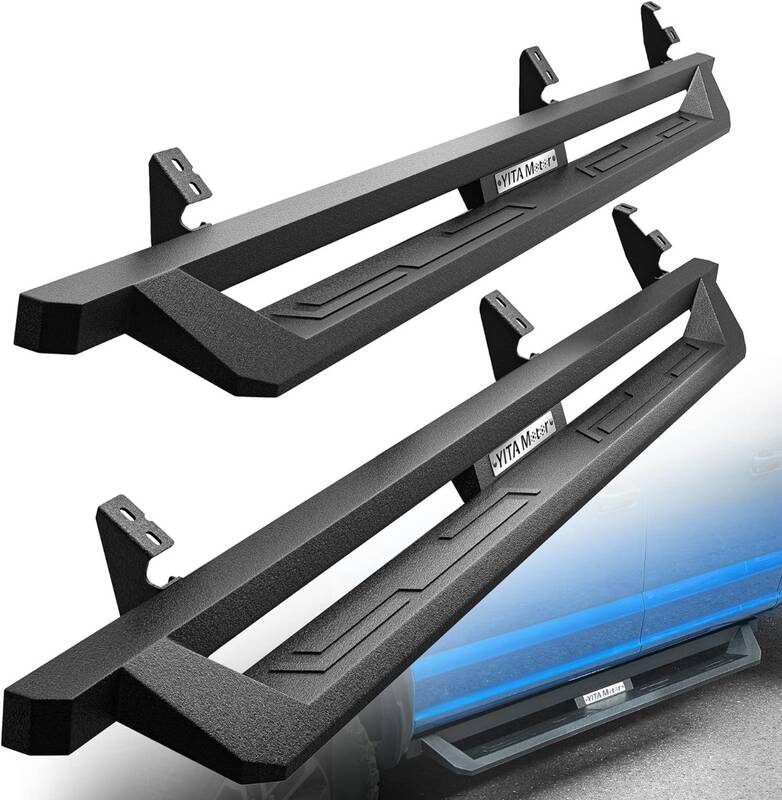 YITAMOTOR® Running Boards Compatible with 2007-2021 Toyota Tundra Double Cab, Off-Road Drop Side Steps, Black Powder Coated ...