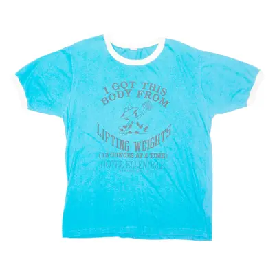 Frog With Beer Mens T-Shirt Blue M