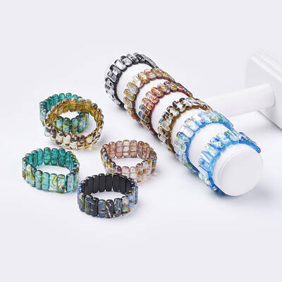 Handmade Millefiori Lampwork Beaded Stretch Bracelets