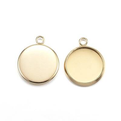 Ion Plating(IP) 304 Stainless Steel Pendant Cabochon Settings