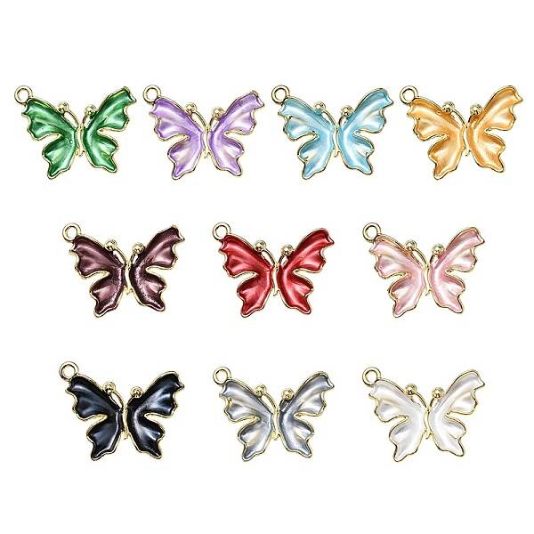 10Pcs Rack Plating Alloy Enamel Pendants