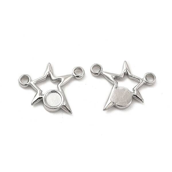 Non-Tarnish 304 Stainless Steel Cabochon Connector Settings