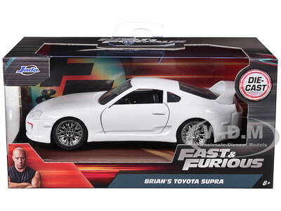 Brians Toyota Supra White Fast & Furious 7 (2015) Movie 1/32 Diecast Model Car by Jada