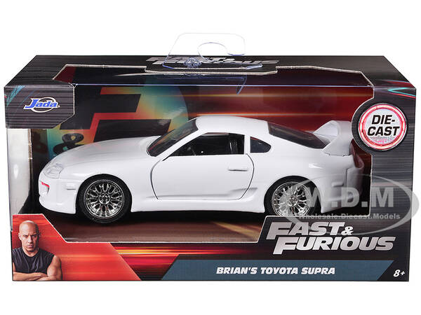 Brians Toyota Supra White Fast & Furious 7 (2015) Movie 1/32 Diecast Model Car by Jada