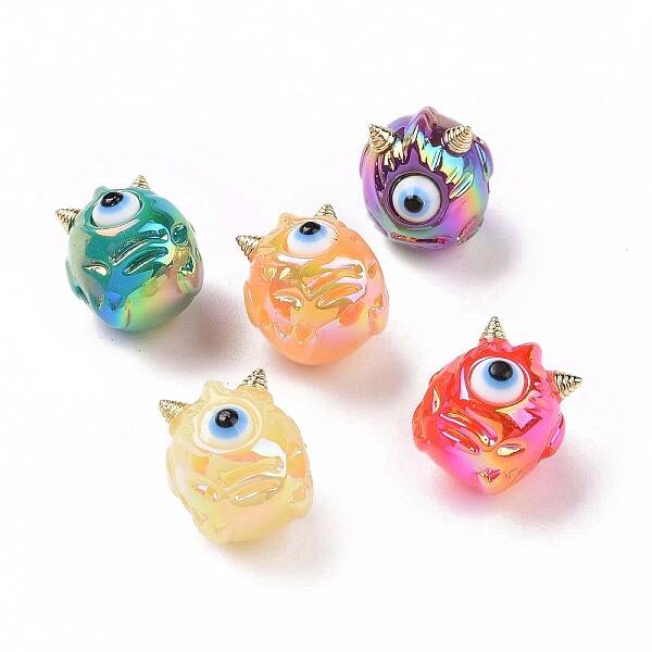 UV Plating Rainbow Iridescent Acrylic Beads