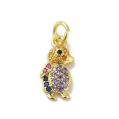 Real 18K Gold Plated Brass Pave Colorful Cubic Zirconia Pendants