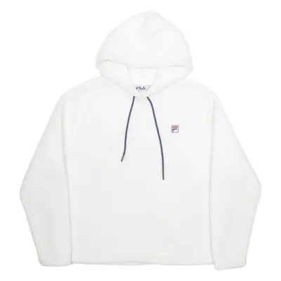 FILA Teddy Fleece Womens White Hoodie XL