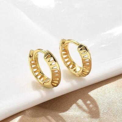 Triangle Brass Hoop Earrings