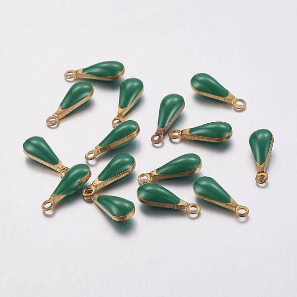 Antique Golden Plated Brass Enamel teardrop