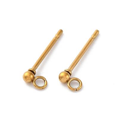 202 Stainless Steel Ball Stud Earring Findings