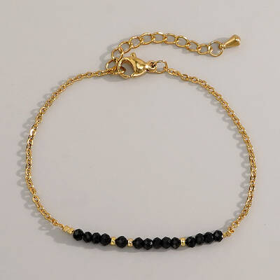 Natural Obsidian Beads Link Bracelets