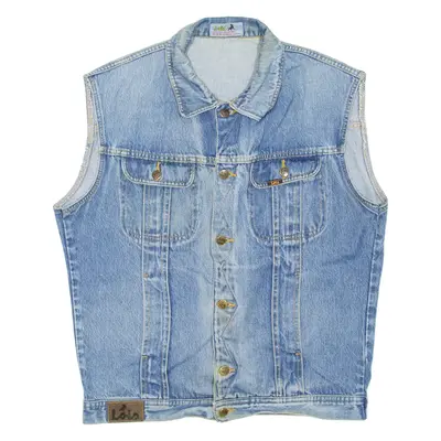 LOIS Mens Denim Gilet Blue L
