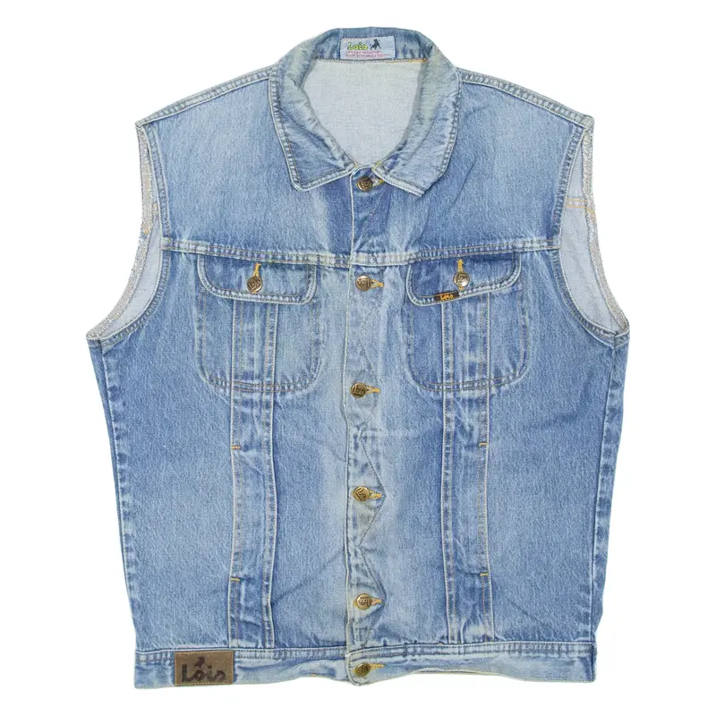 LOIS Mens Denim Gilet Blue L