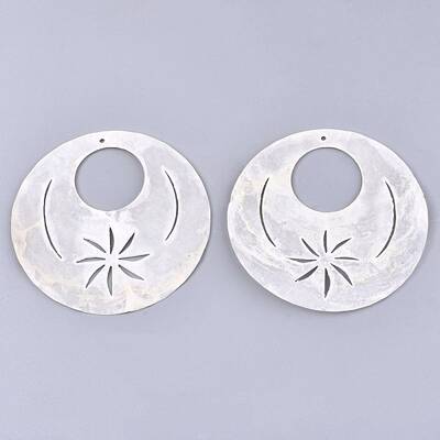Natural Capiz Shell Big Pendants