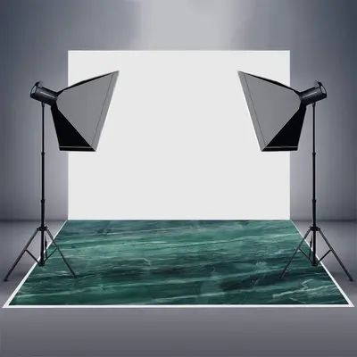 Green Wrinkle Leaves Texture Photo Rubber Floor Mat - Aperturee