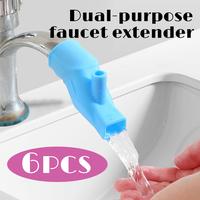 6 Counts Silicone Faucet Extenders Flexible Splash Guard for Sinks  6 Assorted Colors & 360° Rotatable Design