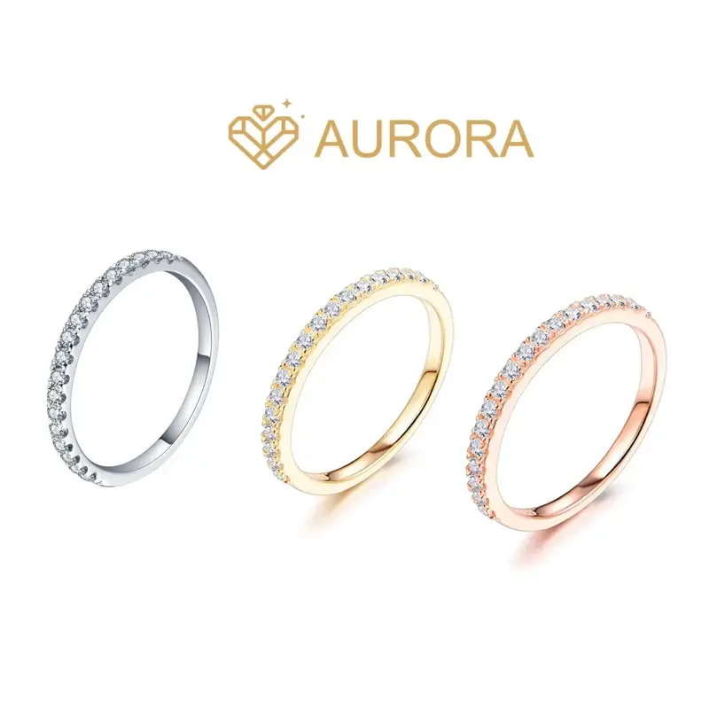 【#15 Star】Moissanite Stackable band ring enhancer ring band high quality  Gift daily matching Synthetic Moissanite