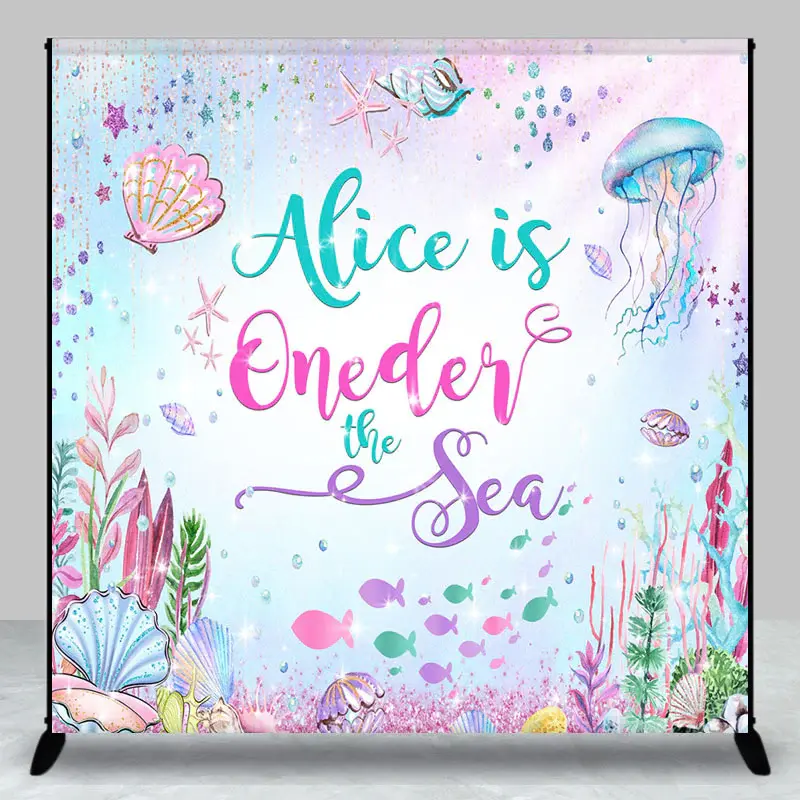 Custom Colorful Undersea World 1st Birthday Backdrop - Aperturee