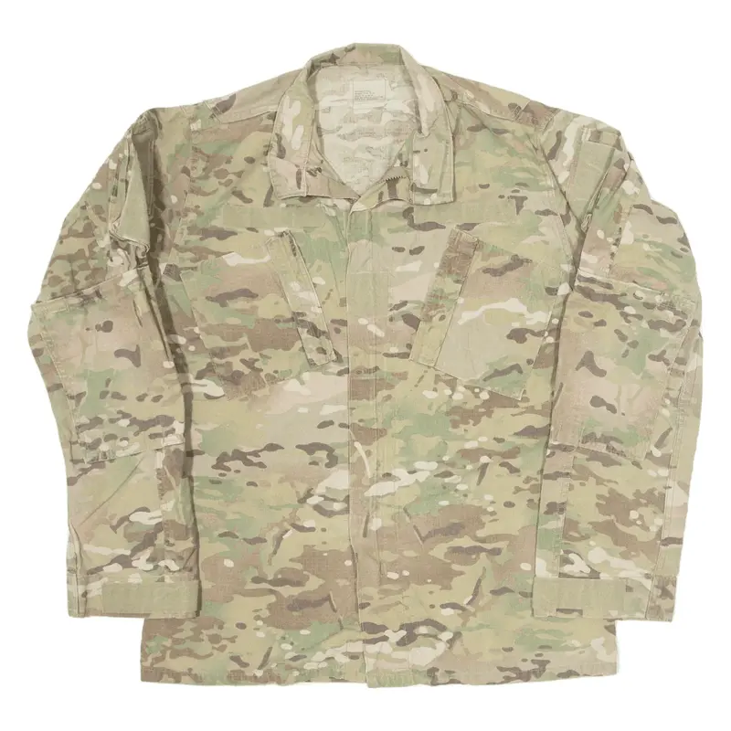 AMERICAN APPAREL INC Army Woodland Military Jacket Green Camouflage Mens M
