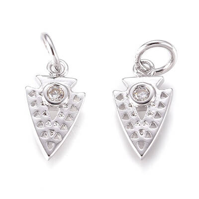 Brass Micro Pave Cubic Zirconia Charms