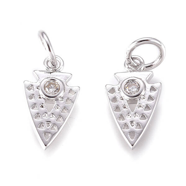 Brass Micro Pave Cubic Zirconia Charms