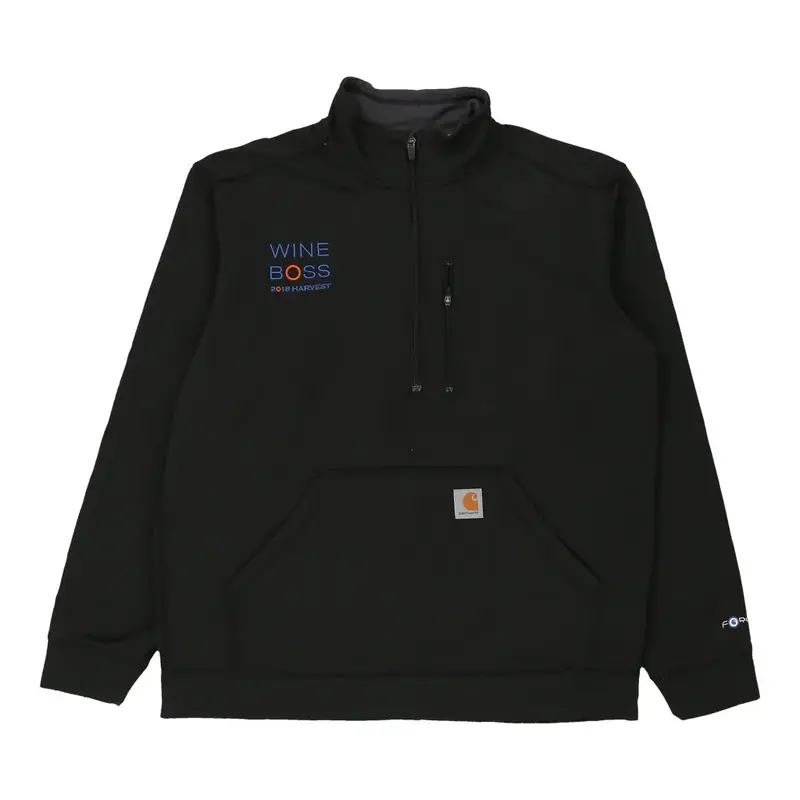 Wine Boss Carhartt 1/4 Zip - Large Black Polyester Blend
