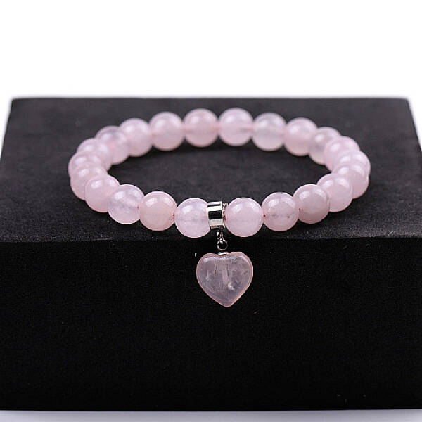 Natural Rose Quartz Stretch Bracelets