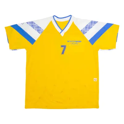 PANZARI Intersport Calame #7 Mens Football Shirt Jersey Yellow 90s XL