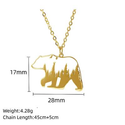 Stainless Steel Geometric Artistic Hollow Animal Pendant Necklaces