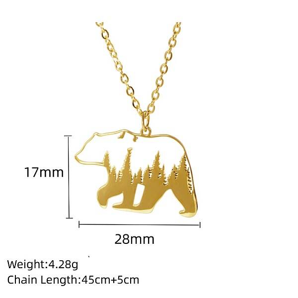 Stainless Steel Geometric Artistic Hollow Animal Pendant Necklaces
