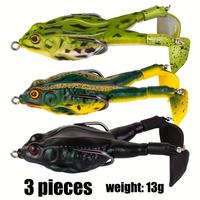 Artificial Frog Fishing Lure (3 Counts/set), Rotating Legs Fishing Bait, Soft Bait with Hook, Fishing Accessories, Christmas ...
