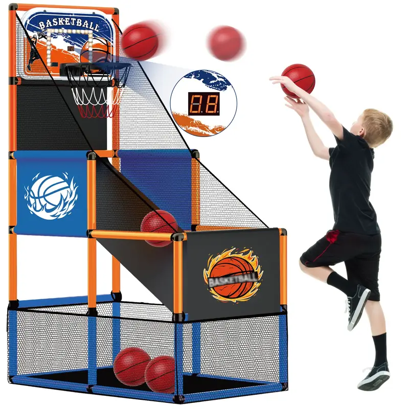 Talgic Arcade Basketball Game Set with 4 Balls and Hoop for Kids 3-12 Years Old, Basketball Hoop Indoor Outdoor, Carnival Gam...
