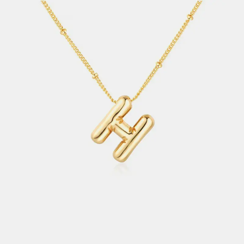 18K Gold Letter Pendant Necklace