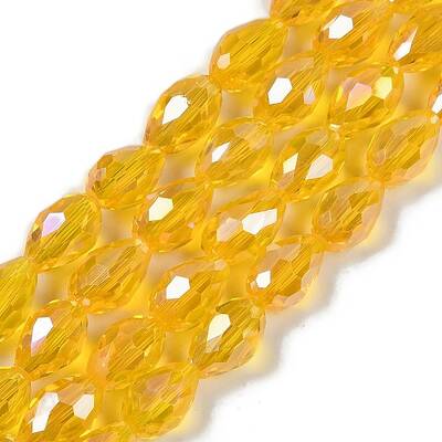 Transparent Electroplate Glass Beads Strands