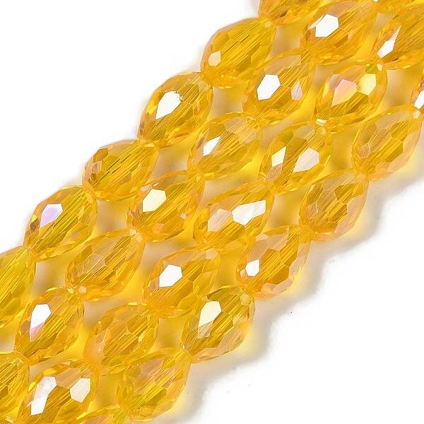 Transparent Electroplate Glass Beads Strands