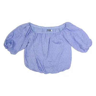 MINT VELVET Womens Off Shoulder Top Purple 3/4 Sleeve Striped S