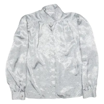 JEANNE CROES Womens Shirt Shirt Grey Long Sleeve M