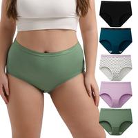 Women's Plus Size M-5XL Briefs 5-Pack, High Waisted Full Coverage Underwear, Soft & Stretchy Cotton Panties for Comfort, Ever...