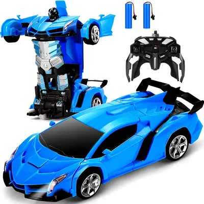 Remote Control Car, 1 Set Transform Robot RC Car, One-button Deformation & 360 Degree Rotating Drifting Car, Electric Toy for...