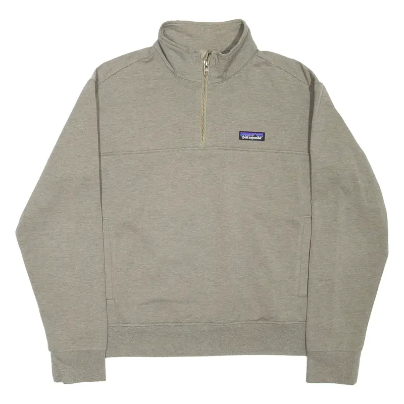 PATAGONIA Mens Sweatshirt Grey 1/4 Zip S