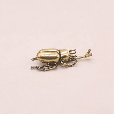 Brass Tea Pet Allomyrina Dichotoma Figurines Statues for Home Office Desktop Decoration
