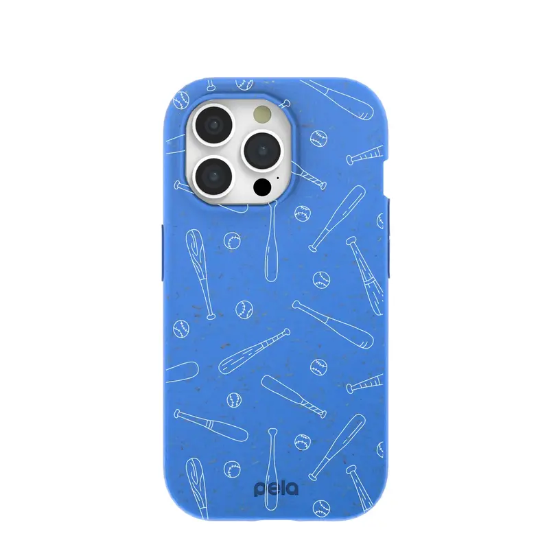 Electric Blue Ball and Bat iPhone 15 Pro Case