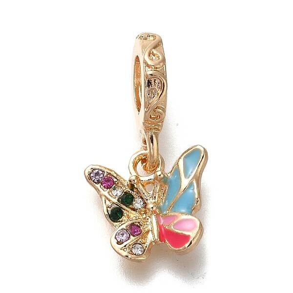 Rack Plating Alloy Rhinestone European Dangle Charms