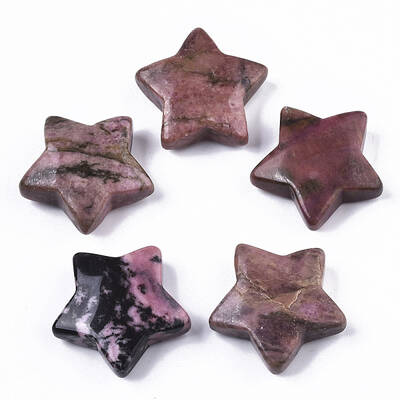 Natural Rhodonite Star Shaped Worry Stones