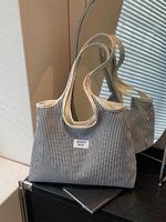 Women's Striped Pattern Stylish Tote Bag, Casual Large Capacity Shoulder Bag for Daily Used, Trendy Versatile High-quality Da...