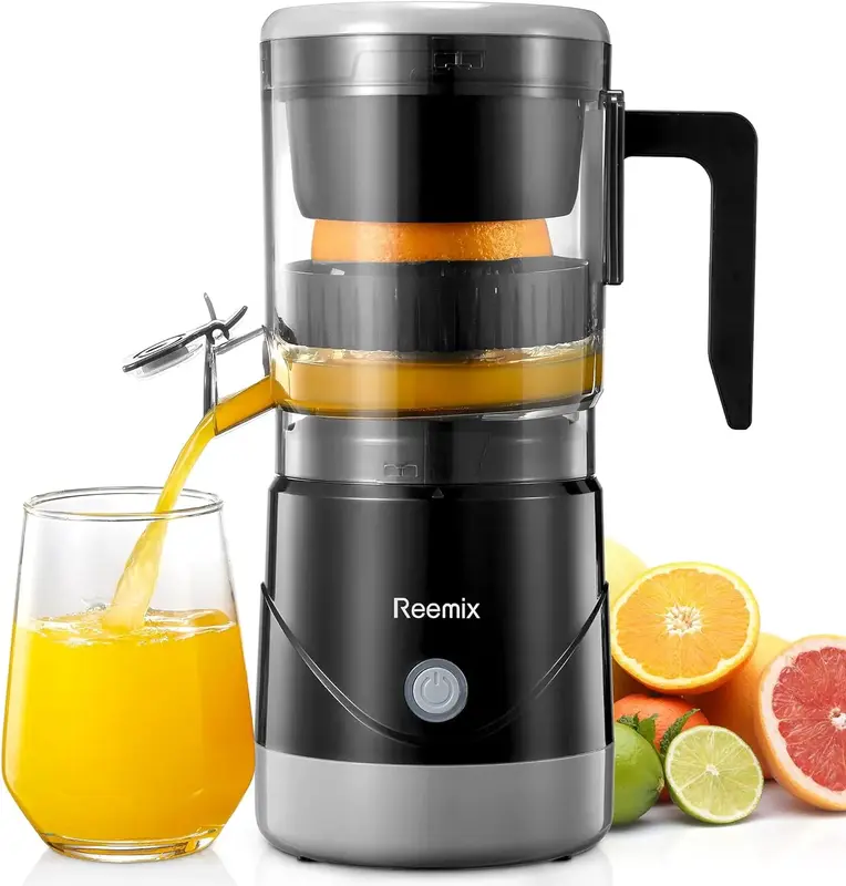 Electric Citrus Juicer, Reemix Full-Automatic Orange Juicer Squeezer for Orange, Lemon, Grapefruit, Citrus Juicer with Cleani...