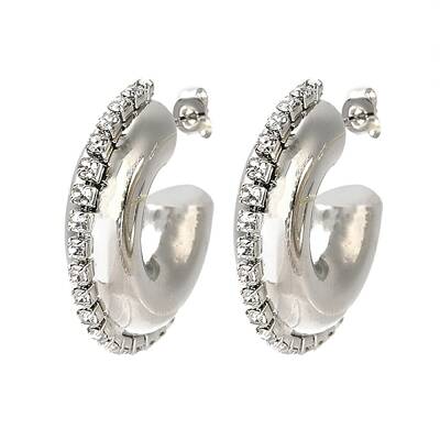 Rack Plating Brass Donut Stud Earrings