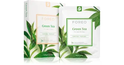 Foreo Farm To Face Mask Green Tea Sheet Mask Soothing For Combination Skin 3X20 G