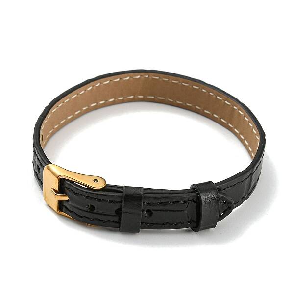 Leather Textured Bracelet Straps Slide Wristbands for Slide Charms
