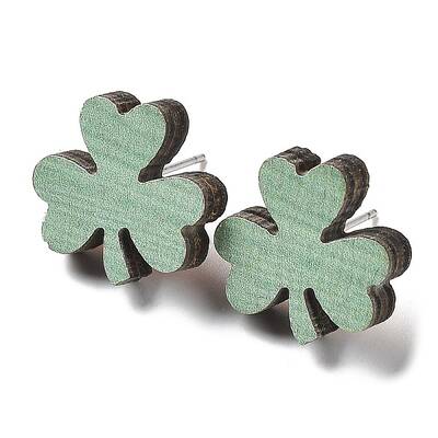 Printing Wood Stud Earrings for Women
